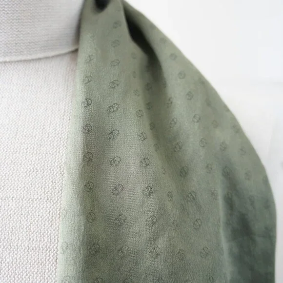 Vintage Valentino Dark Sage Green 100% Silk Scarf - Picture 5 of 12